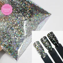 30 г~ 500 г, 1 мм голографические блестки лазерные кусочки пайеток Блестки для ногтей, тела, тату-искусства, макияжа