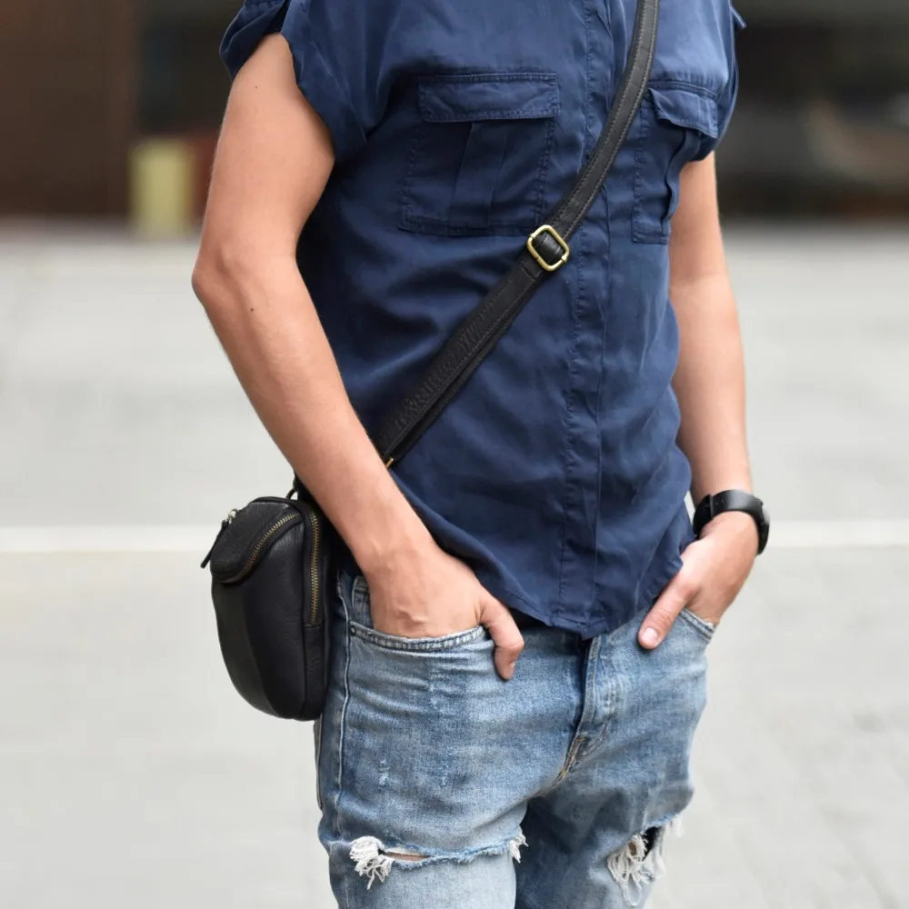 AETOO Leather Messenger Bag casual vintage Leather Phone Pocket Shoulder Bag Mini Men's Flap Soft Leather Small Bag