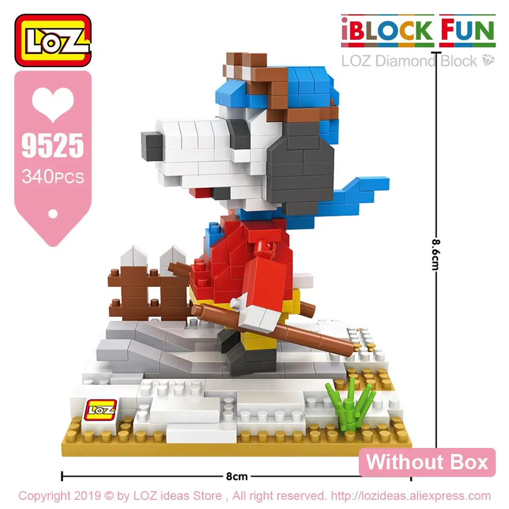 LOZ pixels блоки Алмазные Кирпичи мультяшная собака фигурки животных сборные игрушки Обучающие Праздничные рождественские детские игрушки - Цвет: 9525 Without Box