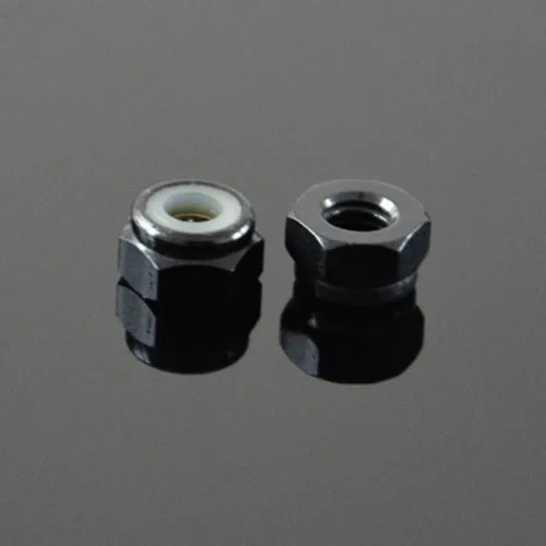 4Pcs M2 M3 M4 M5 6061 Aluminum alloy nylon self locking nut hexagon nuts screw cap "Black" color