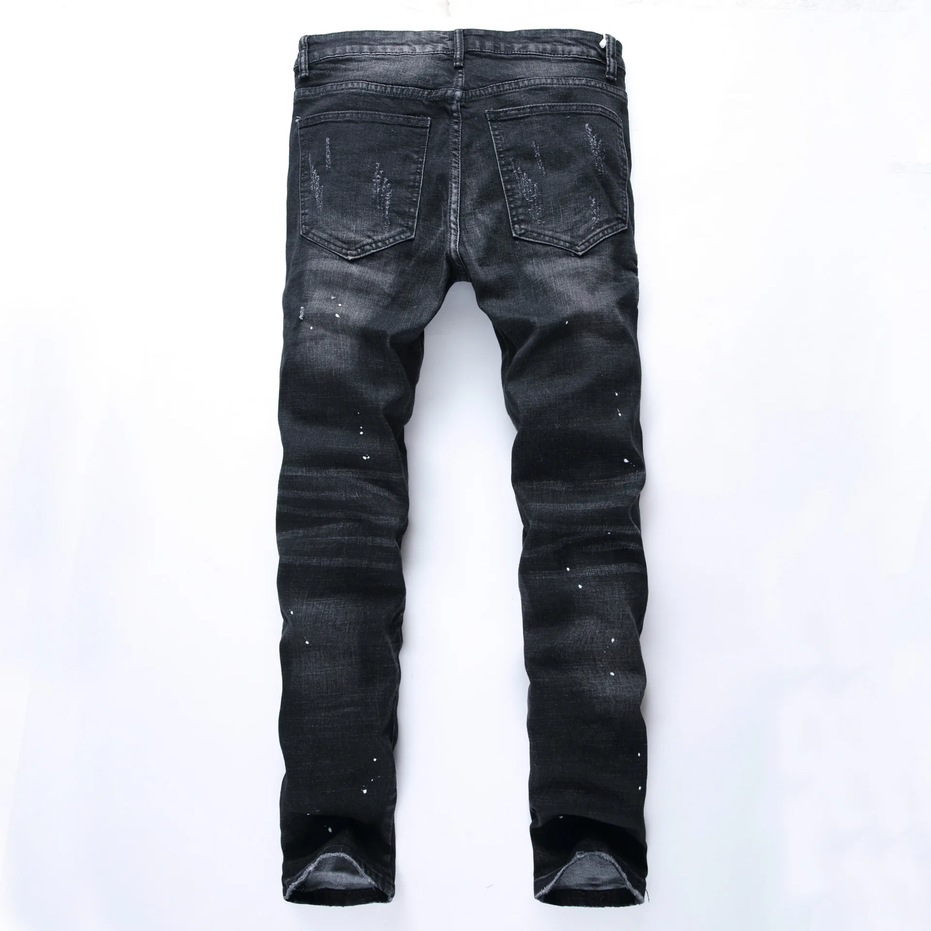 Silentsea для мужчин's плиссированные джинсы для байкеров мужчин Тонкий Тощий мотоботы рваные застёжки молнии ретро джинсовые брюки для мужчин