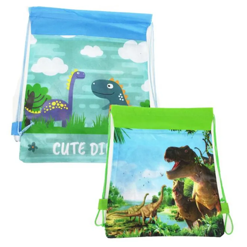 

Birthday Party Mochila Boys Favors Cartoon Cute Dinosaur Theme Decorate Non-woven Fabric Baby Shower Drawstring Gifts Bags 1PCS