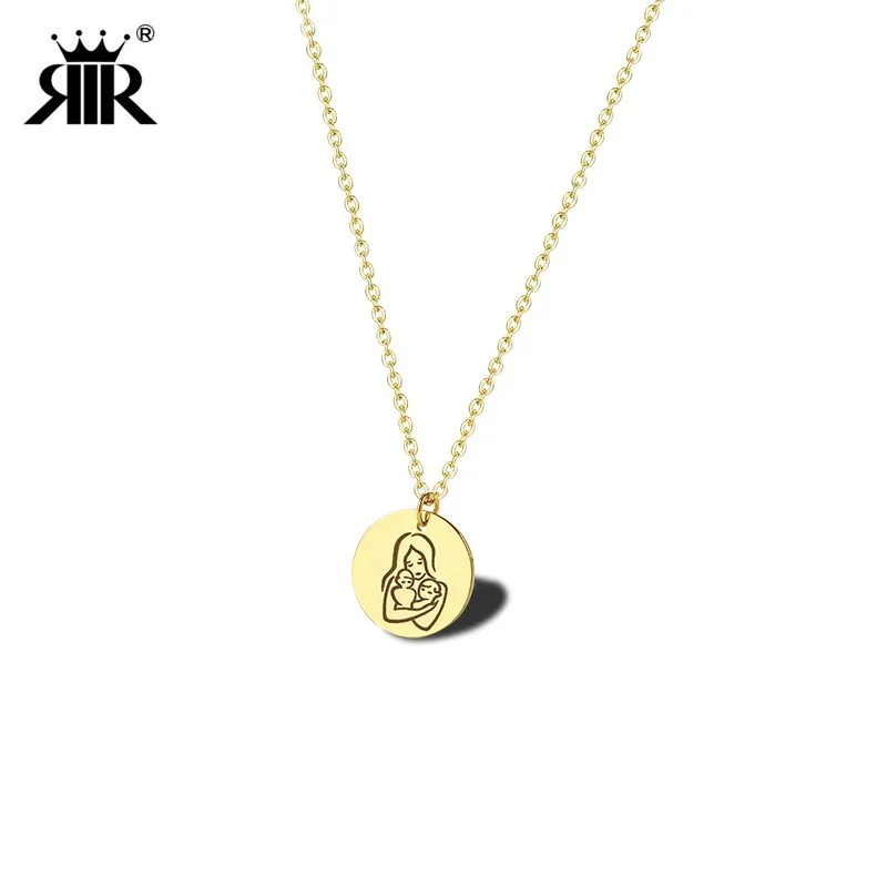 

RIR New Mom Holding the Twins Necklaces Circle Pendant Breastfeeding Tribute Necklace Gift for a New Momma Mother of Twins Gifts