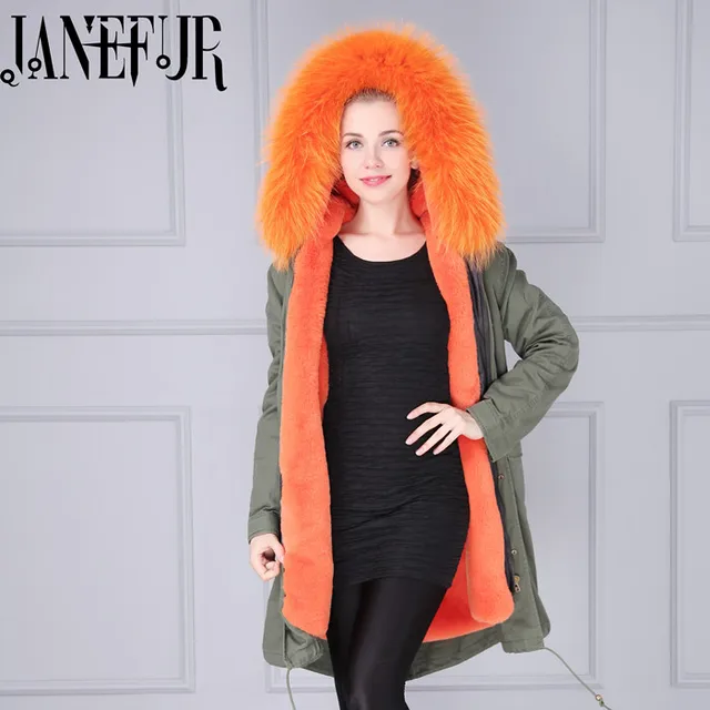 Cheap 2016 New Lady Parkas Jacket Real Large Raccoon Fur Winter Coat Women Jacket Coats Collar Thicken Warm Padded Cotton Jacket