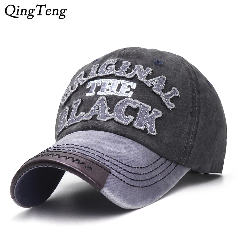 

Spell Color Washed Denim Men's Caps Retro Baseball Cap Women Letters Embroidery Dad Hats Hip Hop Bones Unisex Casquette Homme