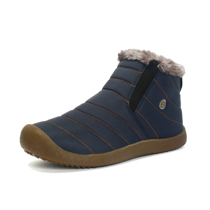Новинка 2018 года; Стильная мужская обувь; нескользящие теплые уличные мужские зимние ботинки; бархатная водонепроницаемая обувь на меху