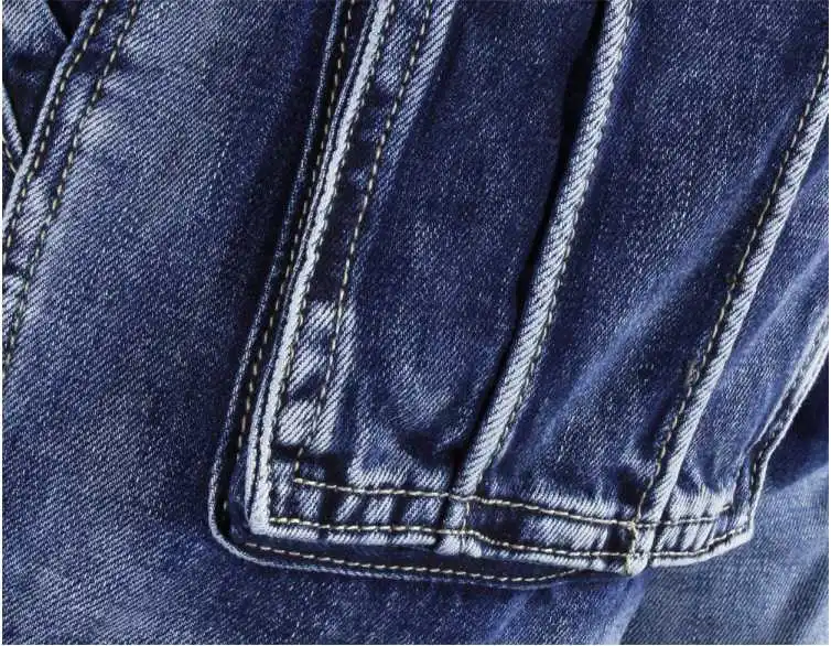 Мужские джинсы с несколькими карманами, комбинезоны, брюки, тонкие прямые джинсовые комбинезоны, мужская сумка