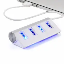 3,0 usb-разветвитель высокой Скорость 4 Порты и разъёмы Multi Hub разветвитель расширения настольных ПК ноутбук адаптер переменного тока