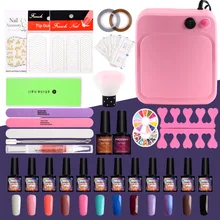 36 Вт УФ лампа для ногтей 12 шт. Комплект гель-лаков для ногтей гель-Арт Набор инструментов верхнее Базовое покрытие лак гель набор для лаков маникюрные наборы