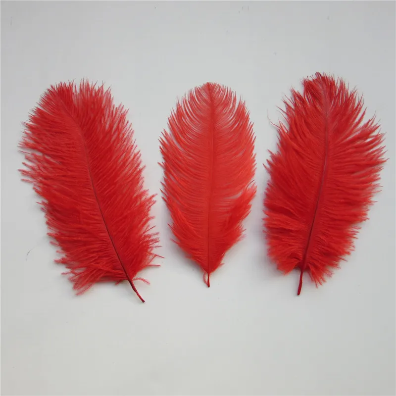 100 шт. 15-20 см красивые дешевые страусовые перья для украшение ручной работы изготовление свадебной вечеринки Декорации для свадьбы - Цвет: Red