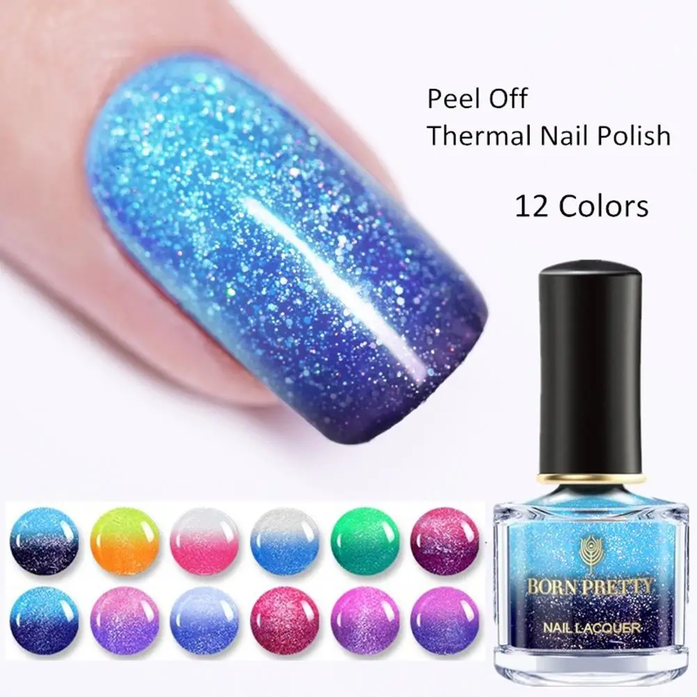 

Glitter Gradient Color Nail Polish Quick Drying Temperature Change Varnish Base