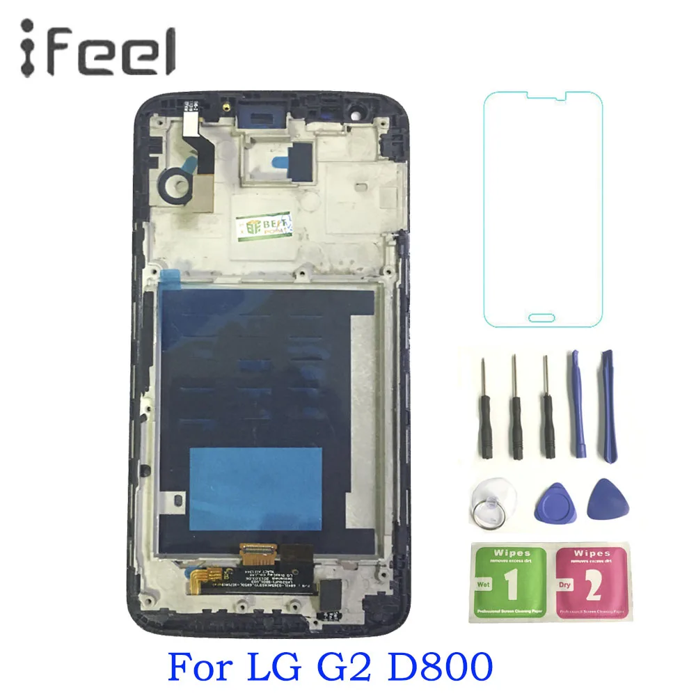 

For LG G2 D800 D802 LCD Display Touch screen + Digitizer Assembly with frame For LG G2 LCD Black / White