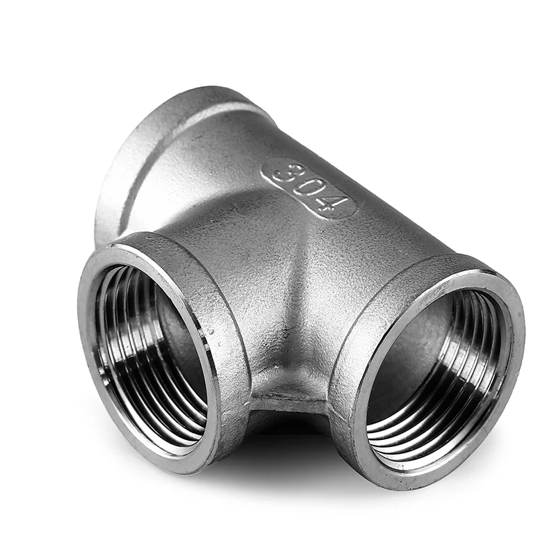 

1/8" 1/4" 3/8" 1/2" Stainless Steel SS304 Tee , Threaded Tee, Sanitary 3 way Tee, Equal Tee Pipe Fitting for Homebrews