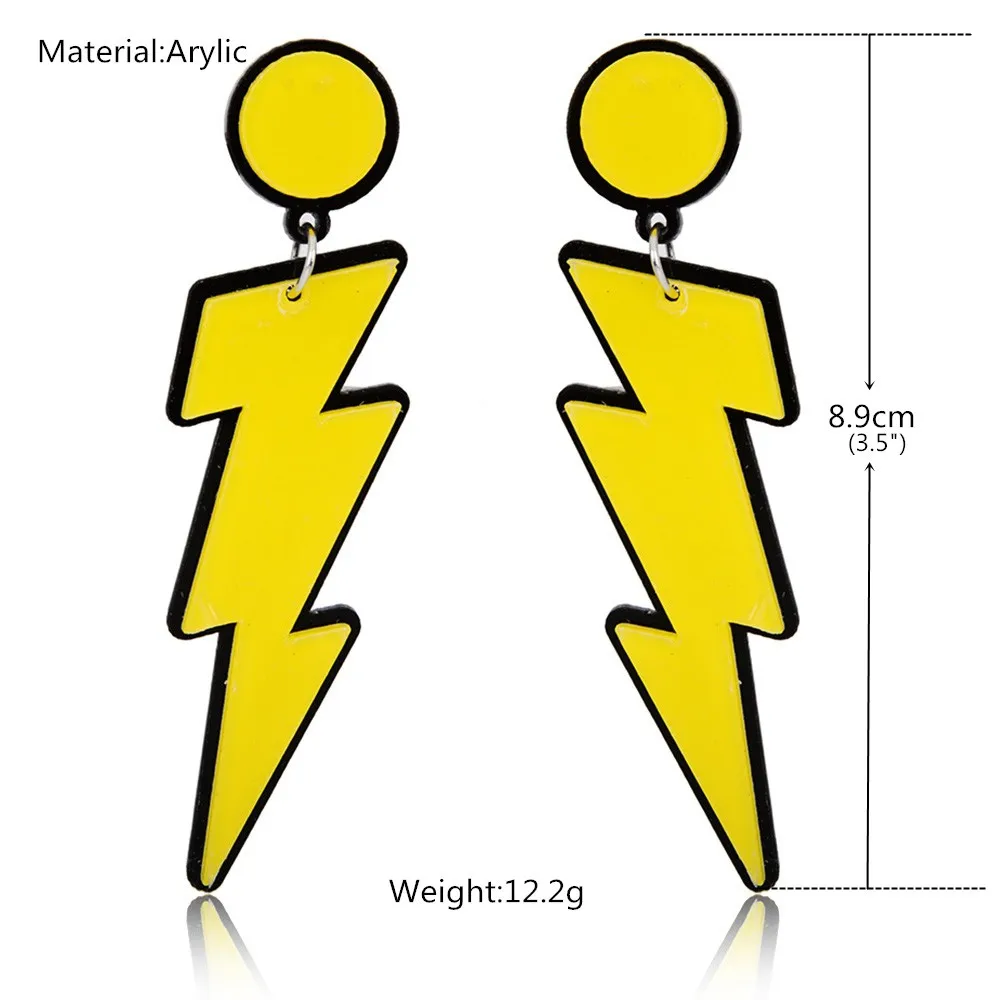 Брендовые панковские украшения для ночного клуба, длинные серьги, большие, желтые, белые, простые, с молнией, акриловые Висячие серьги для женщин, pendientes