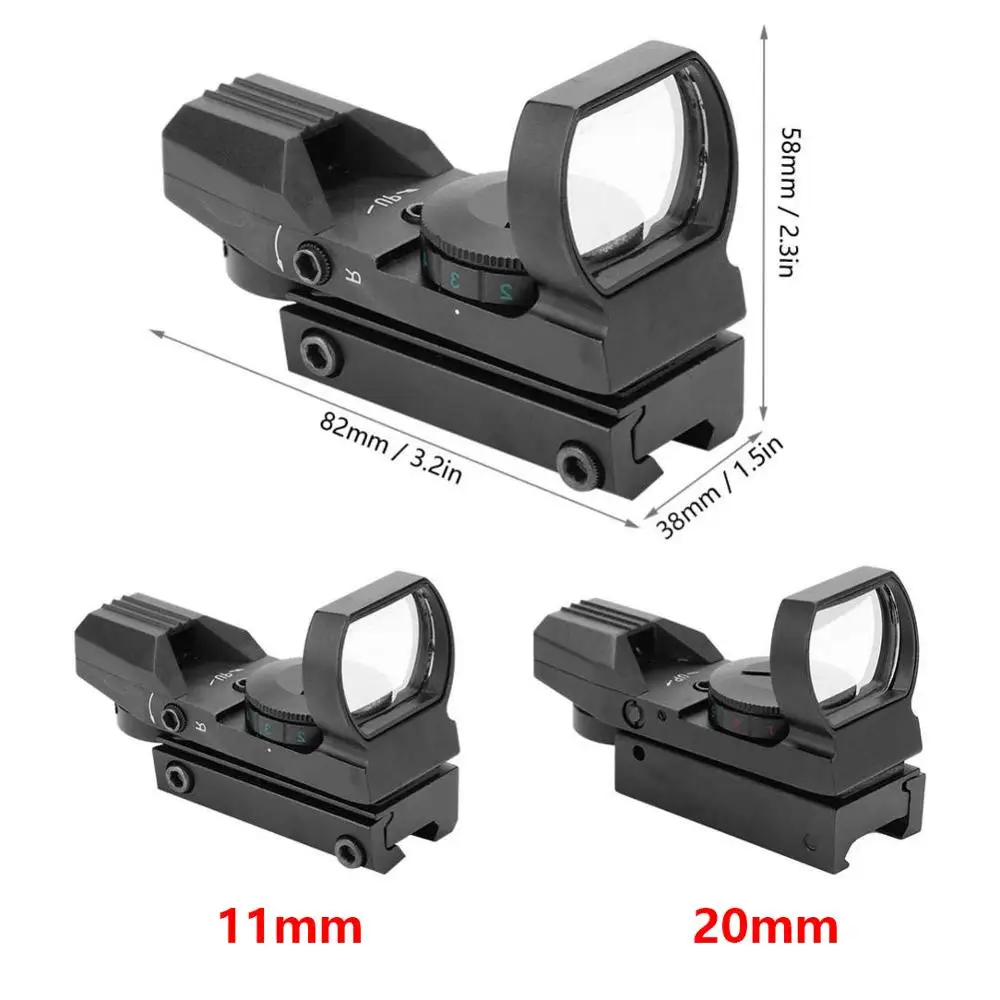 11 мм/20 мм охотничьи прицелы зеленый Red Dot Airsoft Оптика прицел рефлекс 4 сетка тактический пистолет аксессуары