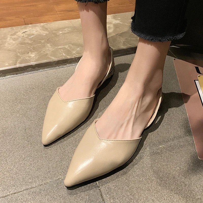 Goede Wees Tenen Sandalen Vrouwen Slip Op Muilezels Elegante Lage Hakken Schoenen Vrouwen Zomer 2019 Gesloten Teen Sandalen Dames Mode Flats schoenen