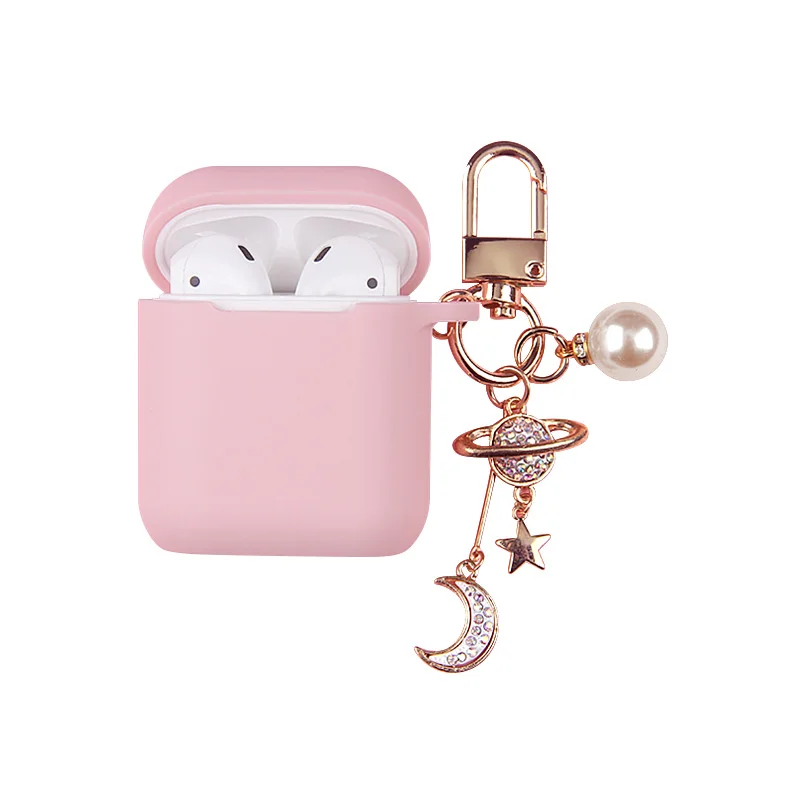 Роскошный декоративный силиконовый чехол со звездами и Луной для Apple Airpods, чехол s, аксессуары, беспроводные Bluetooth наушники, защитный чехол