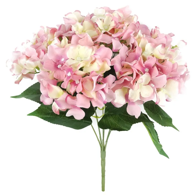 Buy 7 Head Artificial 22 Inch Green Hydrangea Bush Mop