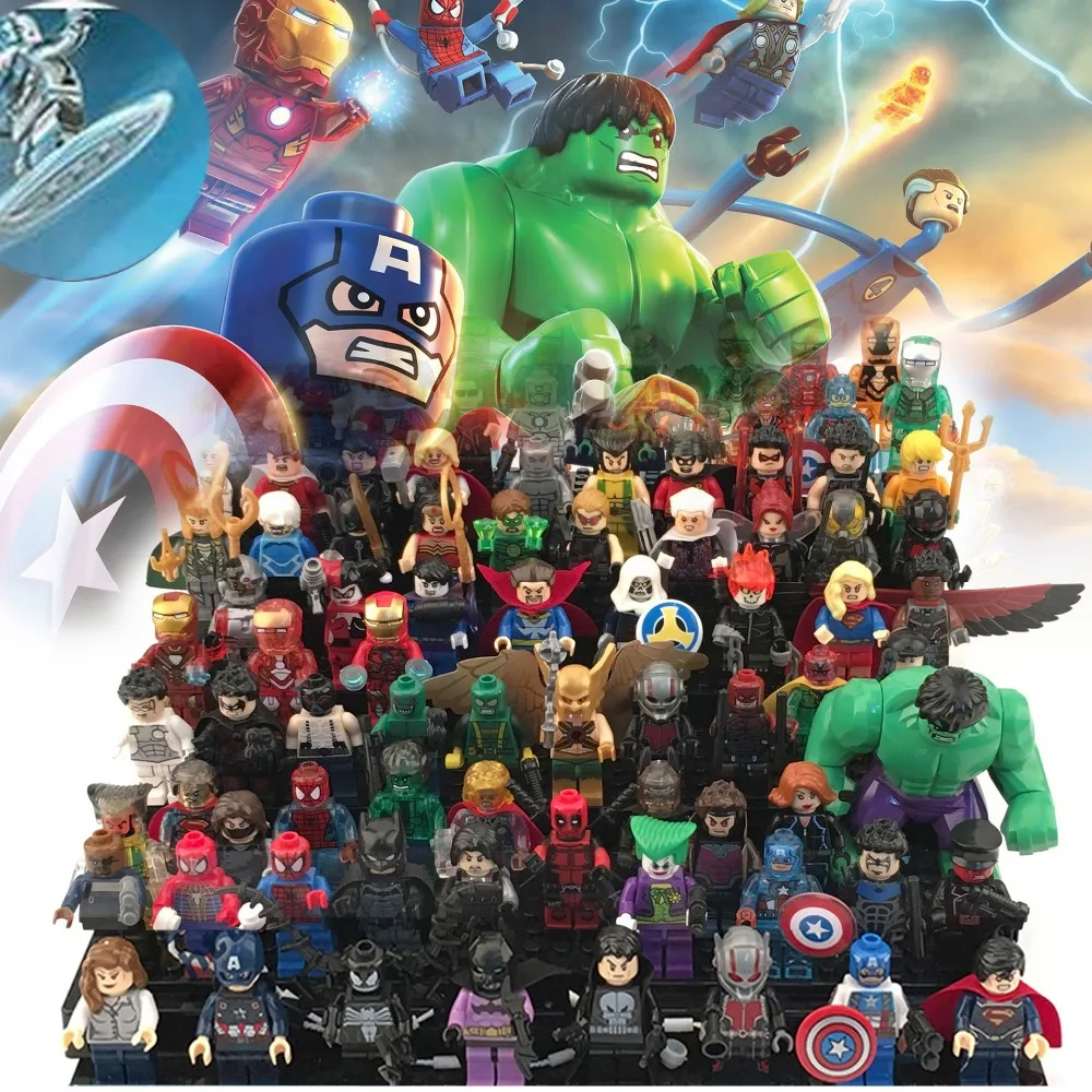 

Super Heroes Avengers Infinity War Building Blocks Hulk Thor Superman Action Figures Compatible with LegoINGlys For Kids Toys