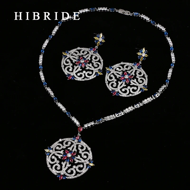 Роскошный цветок круглой формы hibrid красочные Швейцарский фианит подвески для