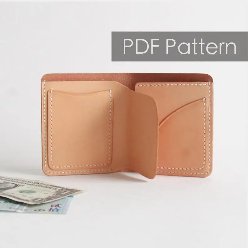 

leather wallet Sewing Pattern Leather Template PDF Patterns English Version Instruction