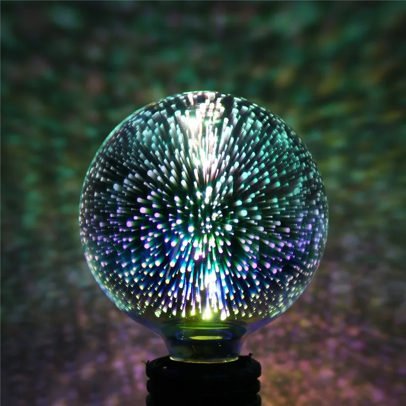 3D фейерверк E27 G95 LED просто Ретро Декор Стекло Красочные Подвесные лампочки