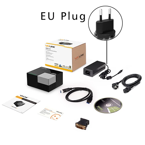 Белый Универсальная док-станция Wavlink Внешний USB 3,0 Dual Video DisplayLink usb-хаб Full HD 1080P 2048x1152 DVI HDMI для портативных ПК - Цвет: Белый