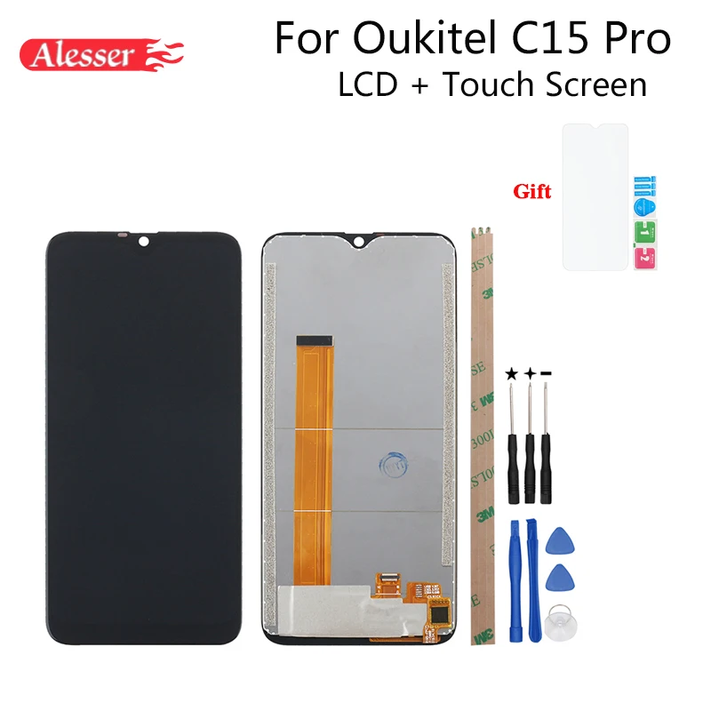 

Alesser For Oukitel C15 Pro LCD Display And Touch Screen Assembly Repair Parts For Oukitel C15 Pro With Tools And Adhesive+Film