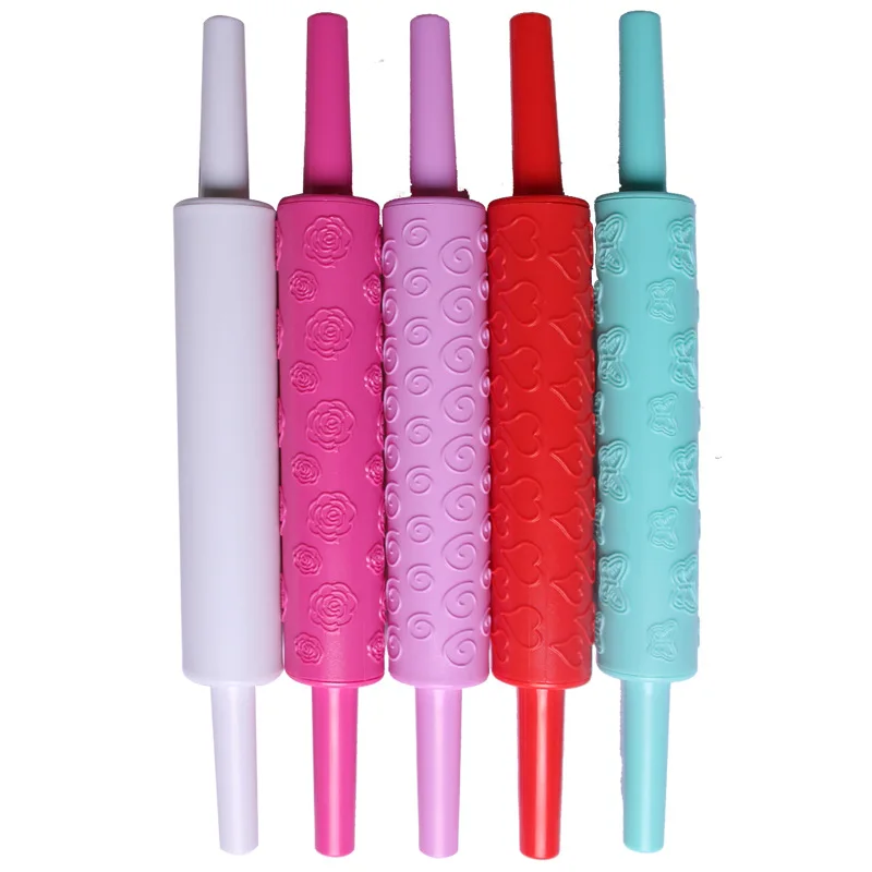 Christmas Embossing Rolling Pin Plastic Rolling Pins With Pattern For Cake Fondant Dough Roller Cake Decorating Tools