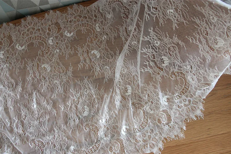 Handmade DIY clothing lace accessories French eyelash embroidery 3Meter width 65cm lace garment accessories,lace sewing supplies,lace sewing accessories,lace accessories