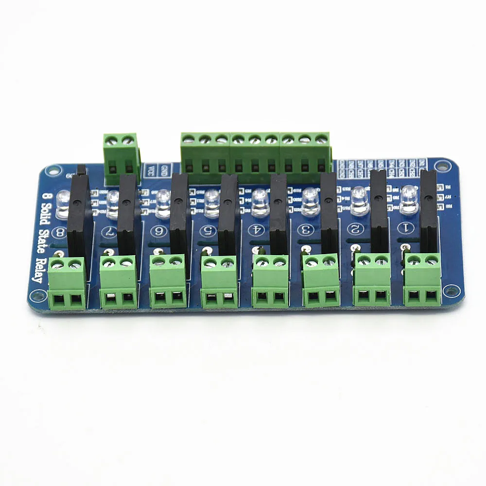 

8-Channel 5V Solid State Relay Module Board blue PCB for MEGA2560 MEGA1280 ARM DSP PIC 155 * 55 * 24mm General purpose Module
