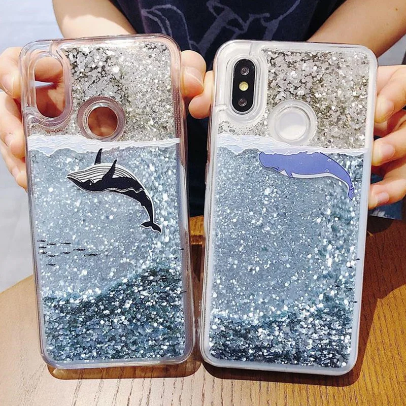 

Silicone Cover For iPhone 6 7 8 6S Plus Case XR XS MAX Cases Transparent Dynamic Liquid Quicksand Coffee Cup Coque For iPhone X