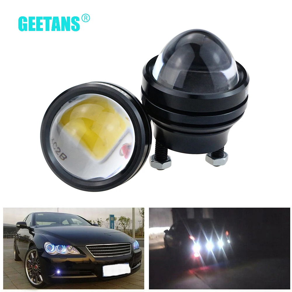 

GEETANS 1 pair 15W Daytime Running Light 12V Super Bright LED Light Eagle Eye DRL Car Lights Waterproof Parking Universal CB