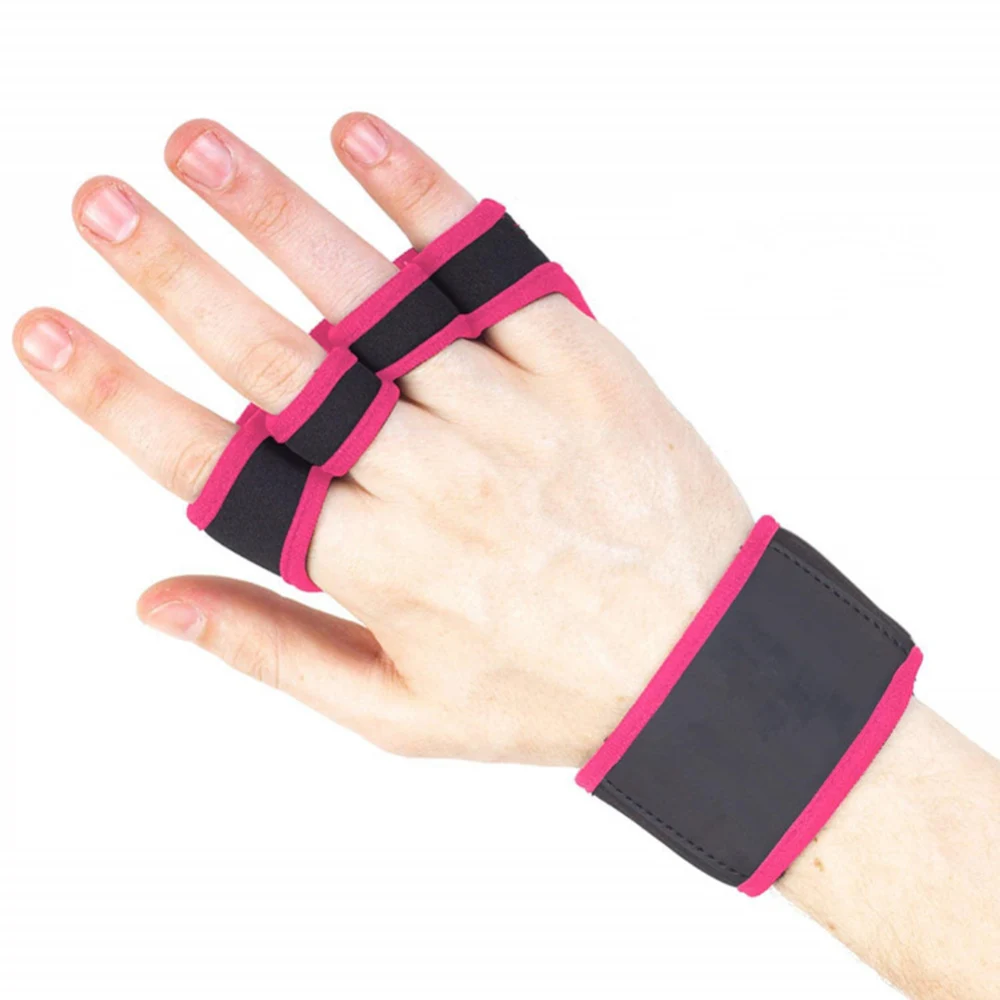 1 Pair Anti-slip Weight Lifting Training Gloves Fitness Sports Body Building Grips Gym Hand Palm Protector Gloves Random Color