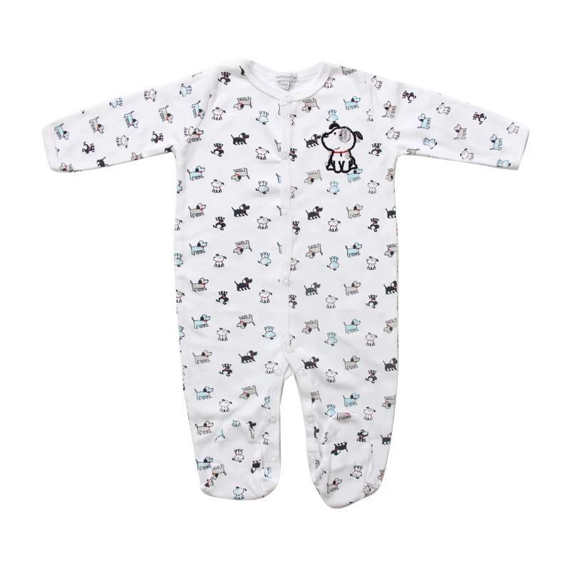 2 Pcslot Baby Romper Long Sleeves 100% Cotton Comfortable Baby Pajamas Cartoon Printed Newborn Baby Boy Girl Clothes (1)