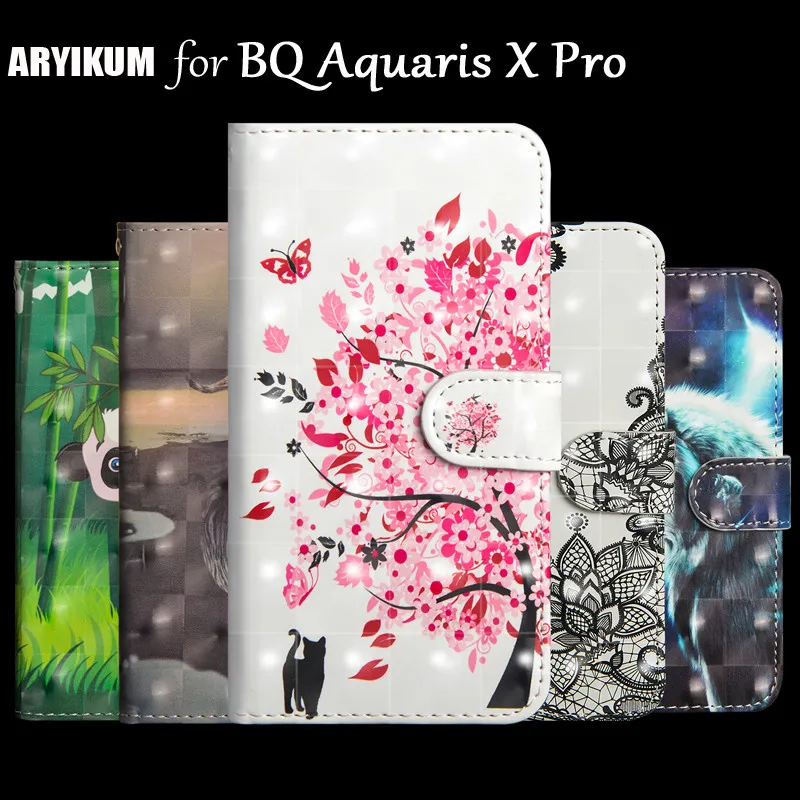 

For BQ Aquaris X Pro Case XPro Luxury Flip PU Leather Wallet Case Cover For BQ Aquaris X Pro with Stand Back Phone Bag Coque