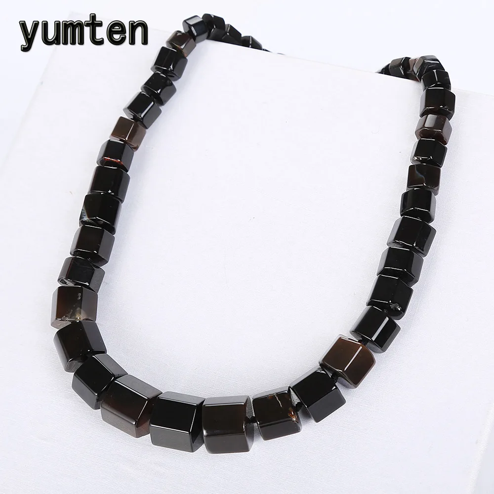 

Yumten Black Agate Men Necklace Male Star Stone Vintage Power Crystal Charms Choker Gemstone Reiki Statement Original Jewelry