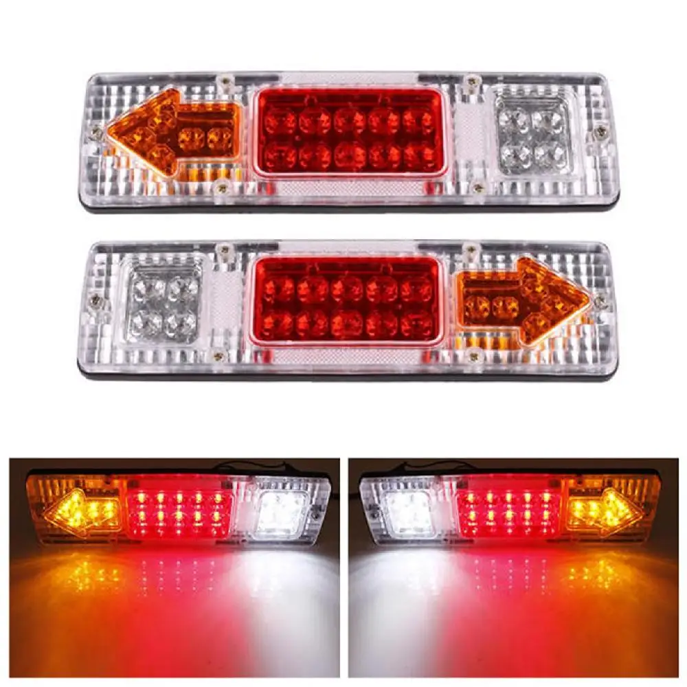 Auxmart 12V Красный/прозрачный/янтарный 19 LED задние фонари автомобильный Грузовик