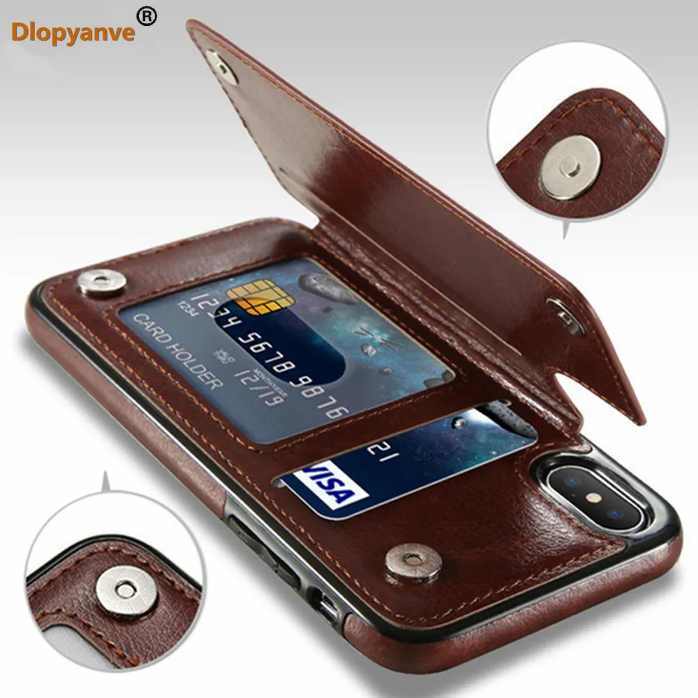 

Retro Flip Leather Phone Case for IPhone X XS XR XsMax Wallet Cover for IPhone 8 7 6 6S 5 5S SE Plus Cover Capa
