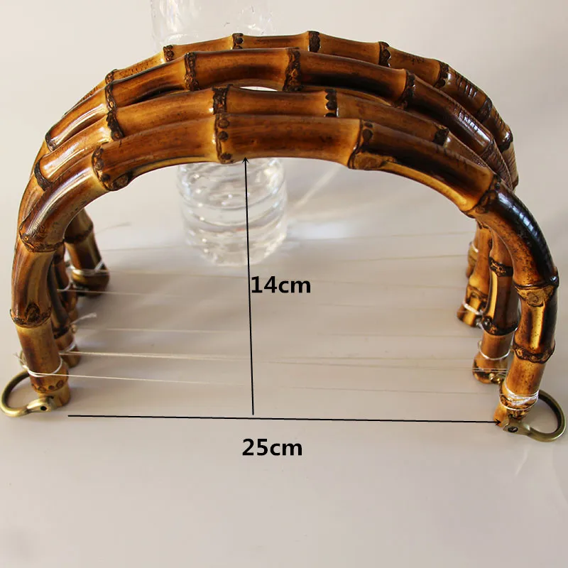 Одна пара = две части u-образной формы большой размер 25X14 см бамбуковая ручка рамка для сумки кошелька части DIY аксессуары Китай бамбуковая ручка для кошелька