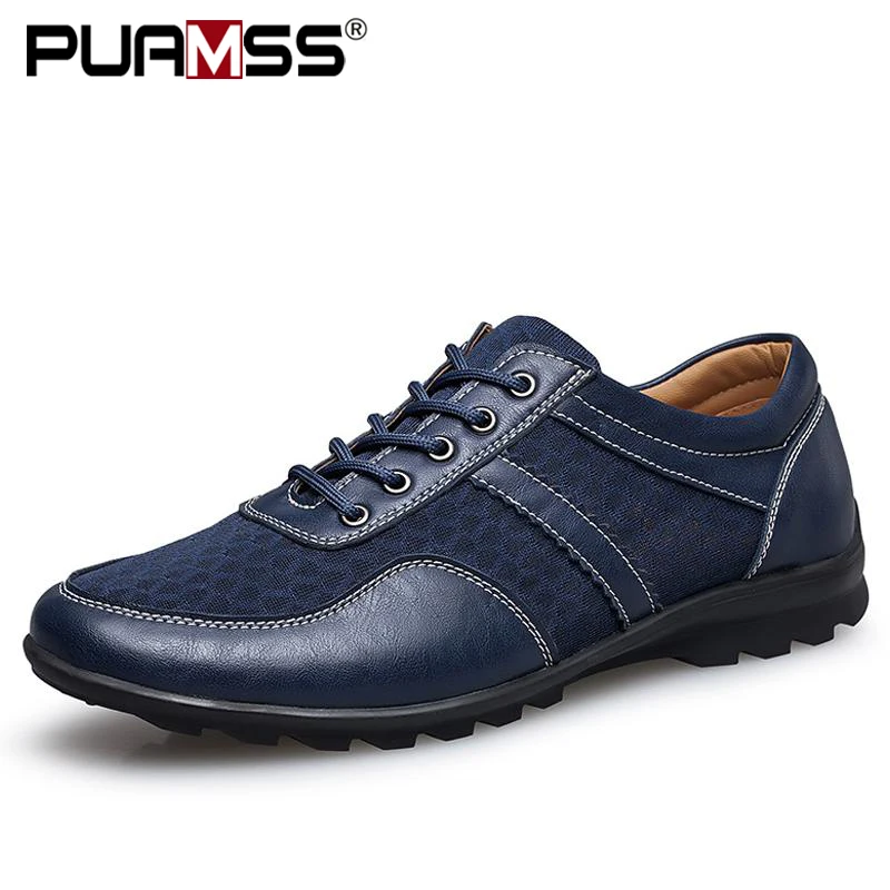 

Men's Shoes Cut Out England Genuine Leather Flats Men Casual Shoes Breathable Boat Shoes Zapatos De Hombre Plus size 47