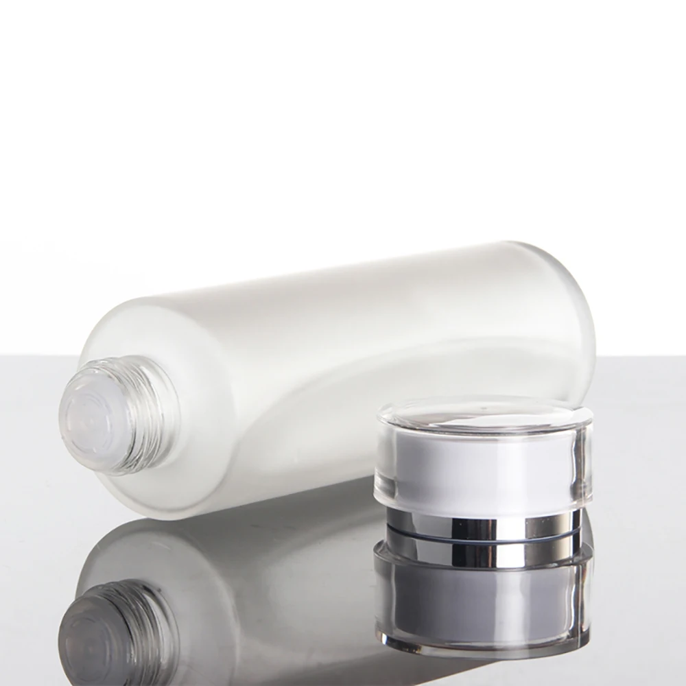 

Personal Care Bottle,120ml Glass Clear Frosted Cosmetic Container for Sale