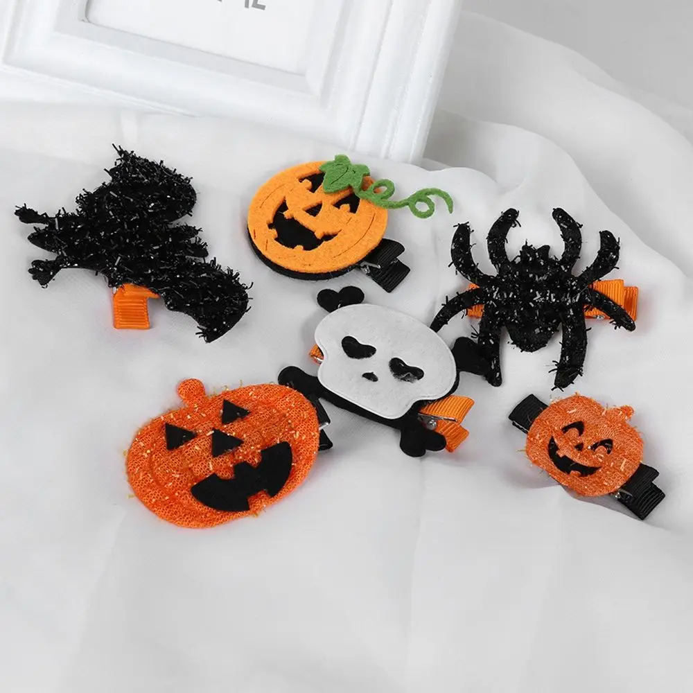

1Pc Fashion Halloween Hairpin Felt Hair Ribbon Pumpkin Clip Ghost Bows Headwear Girls Costume Hair Accessories Party Decoration