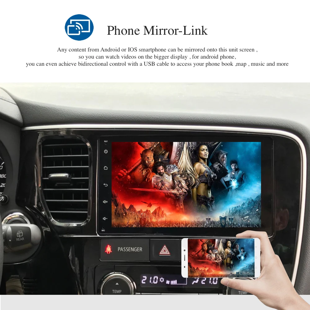 Perfect 8" 2 din Car Radio Android 8.0/7.1 for Mitsubishi Outlander 2014 2015 Multimedia Support Rockford Amplifier Built-in Gps 3