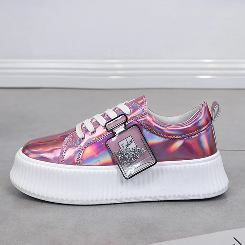 

Women Running Shoes Fashion Bling Wedge Shoes Glitter Shoes 5cm Increase Thick Bottom Platform Sneakers Women Zapatillas Mujer