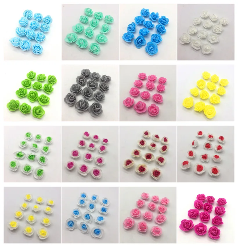 

12pcs 3.5mm Foam Fake Flower Roses Head Artificial Flowers Wedding Party Decoration DIY Scrapbooking Gift Box