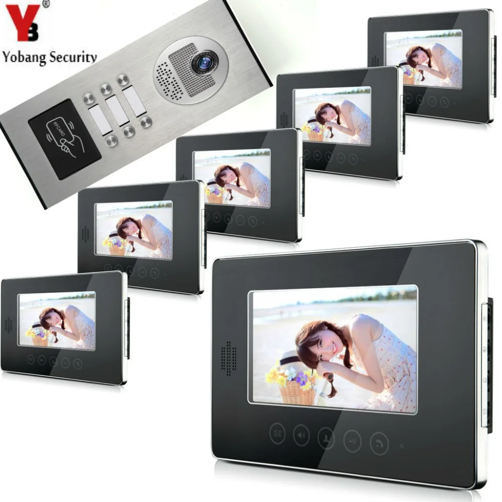 

Yobang Security Waterproof Wired 7 Inch Lcd Monitor Video Door Phone Intercom System For Multi Apartment Outdoor Doorbell Camera