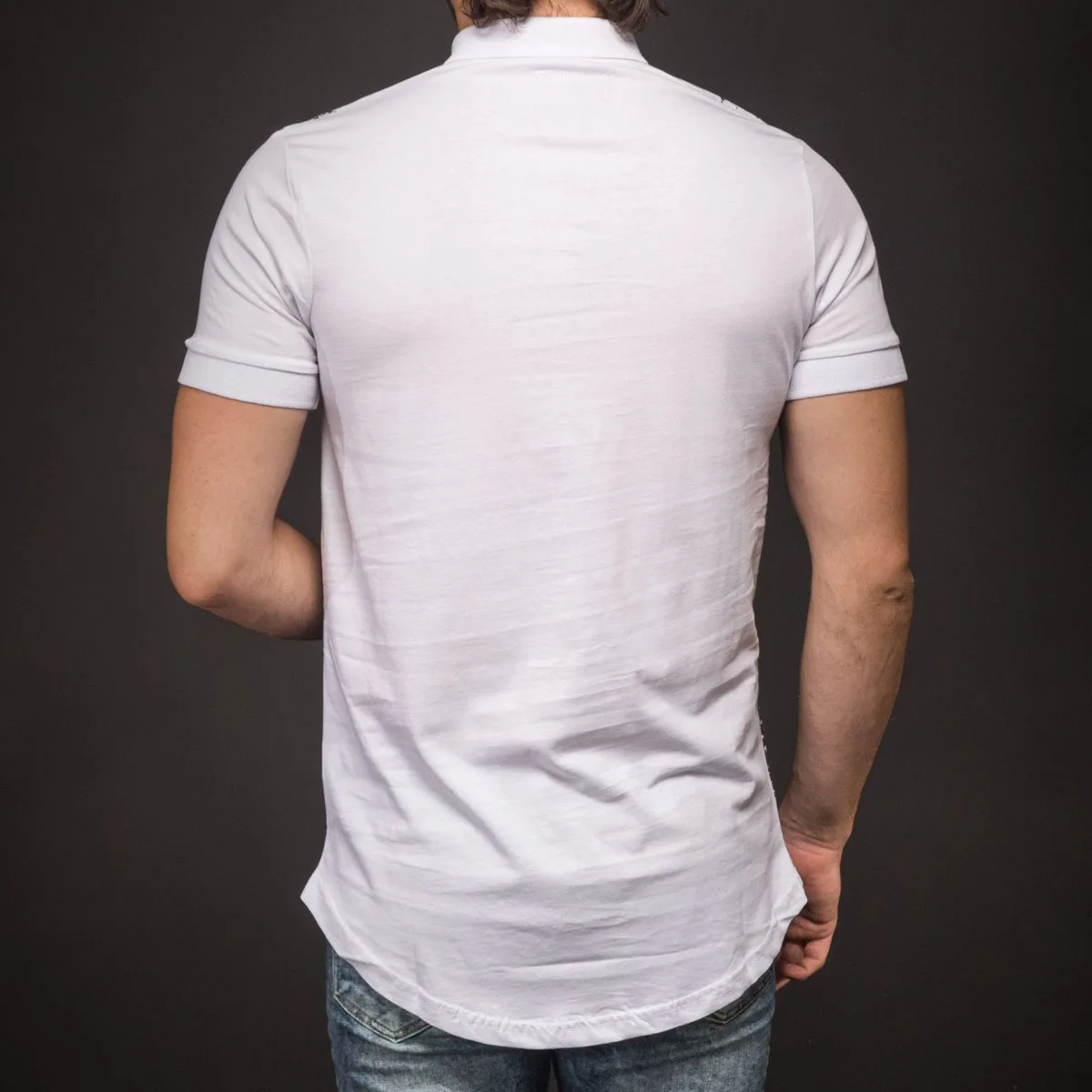 2 цвета, Мужская облегающая футболка с коротким рукавом, футболка для тренировок, рваные повседневные топы, летние футболки Хэнли M-3XL