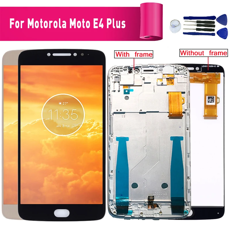 5," для Motorola Moto E4 Plus XT1770 XT1771 XT1772 XT1773 ЖК-дисплей+ сенсорный экран дигитайзер с рамкой в сборе