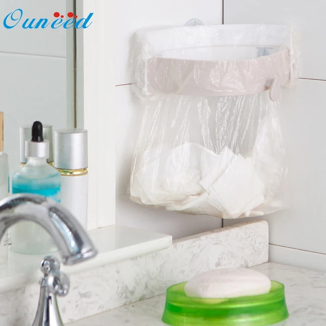 Best Offers Ouneed organizer Hanging Kitchen Cabinet Door Trash Rack Style Storage Holder Garbage Bags u6912   rangement